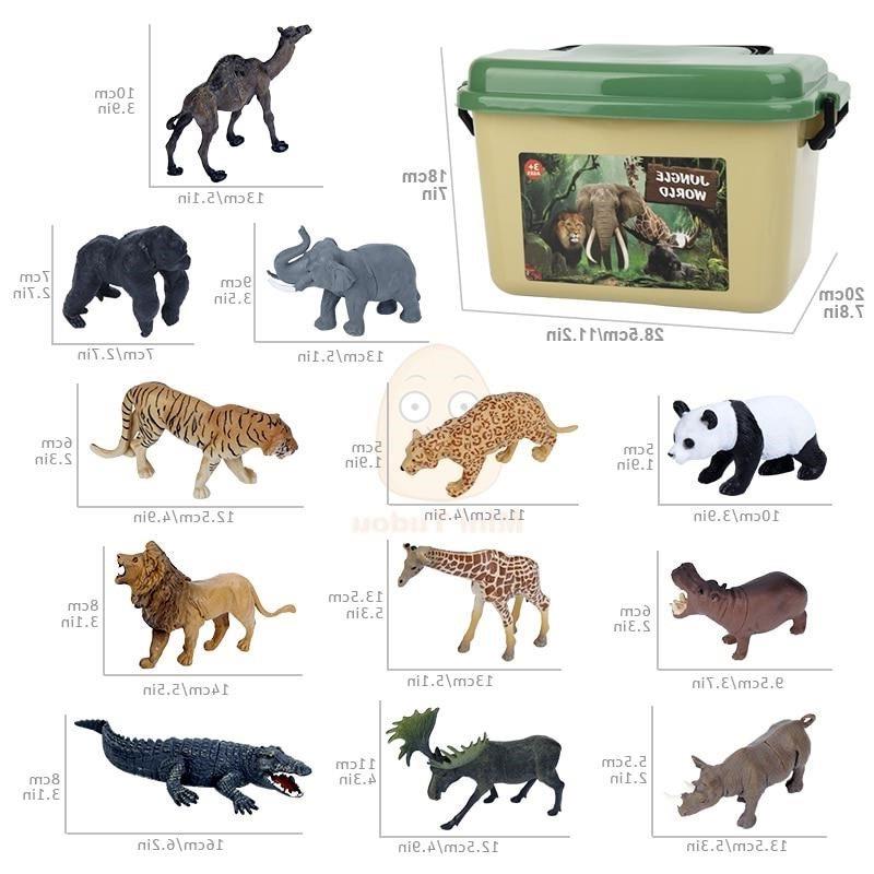 Otroci Žival Jungle Zoo Modeli Igralna Podloga Panda Lev Tiger Žirafa  Zbirka Tkanin Zemljevid Figur Set Simulacija Igrača Za Otroke Darilo